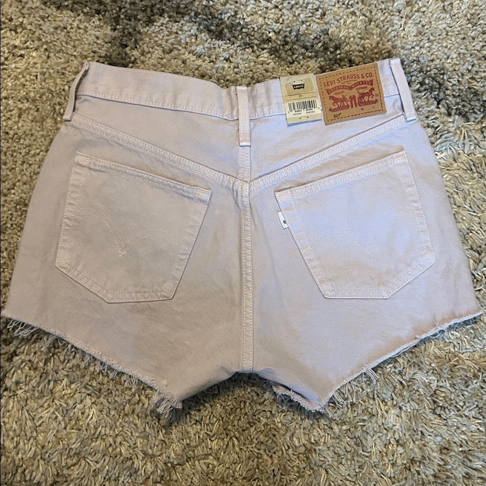 Levi 501 high rise 5 button closure lavender shorts size 28 NWT - Picture 6 of 8